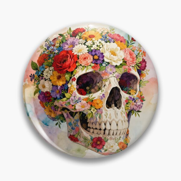 Item preview, Human Skull with Colorful Abstract Floral Art designed and sold by Marcu Ioachim.