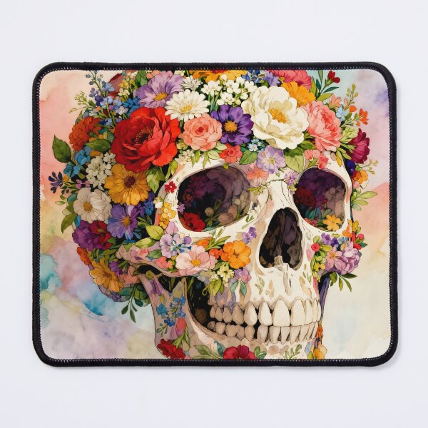 Item preview, Human Skull with Colorful Abstract Floral Art designed and sold by Marcu Ioachim.
