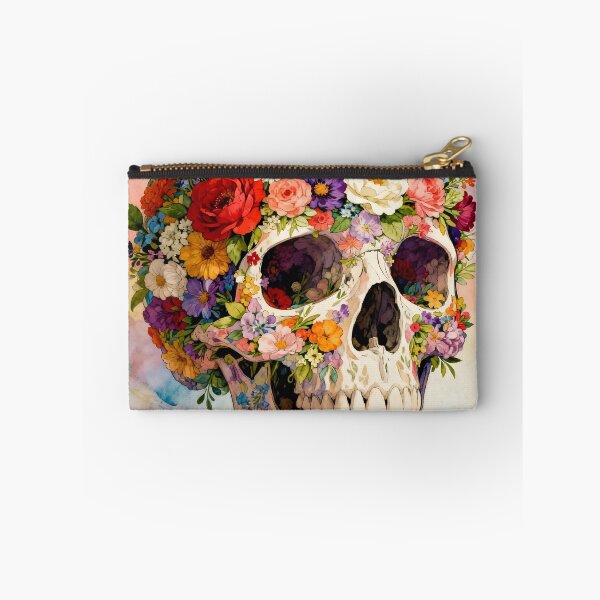 Item preview, Human Skull with Colorful Abstract Floral Art designed and sold by Marcu Ioachim.