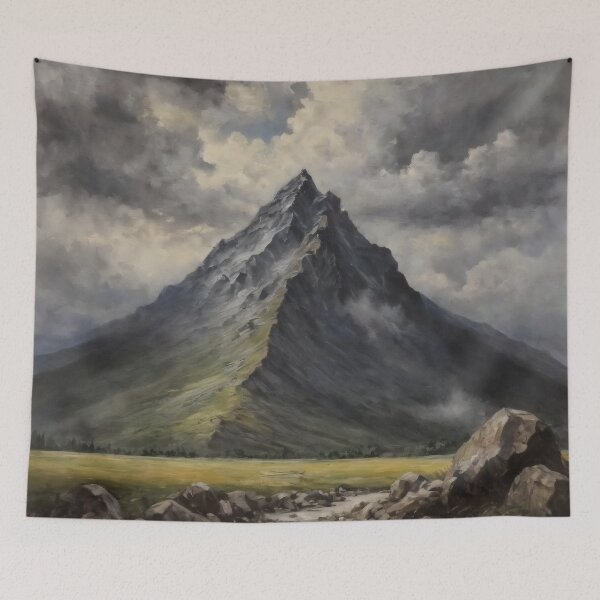 Item preview, Lonely Mountain Peak – Dark Storm Landscape Art designed and sold by Visualynx.