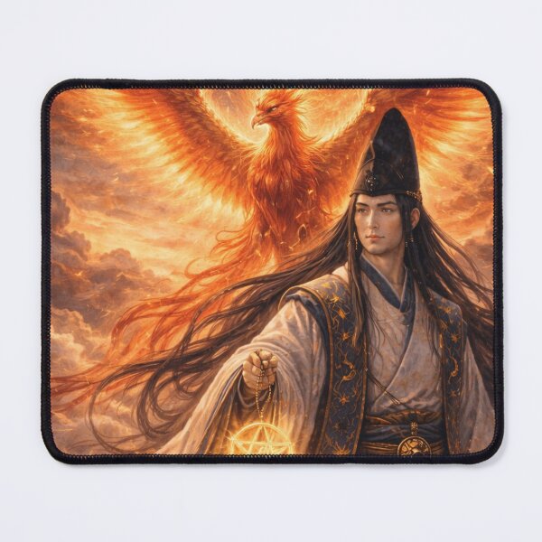 Item preview, Abe no Seimei and the Phoenix of Sacred Fire – Onmyoji of the Crimson Sky | Mori no Akari Series designed and sold by Mori-no-Akari.