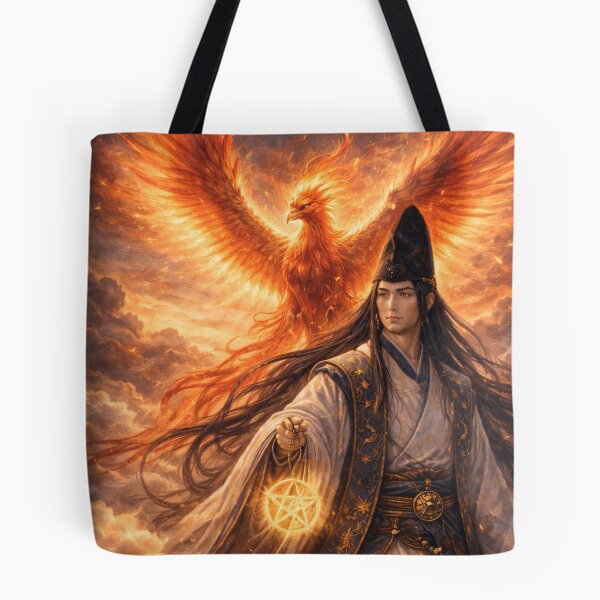 Item preview, Abe no Seimei and the Phoenix of Sacred Fire – Onmyoji of the Crimson Sky | Mori no Akari Series designed and sold by Mori-no-Akari.