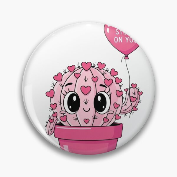 Item preview, Stuck On You Cute Cactus Valentine designed and sold by Brielprints.
