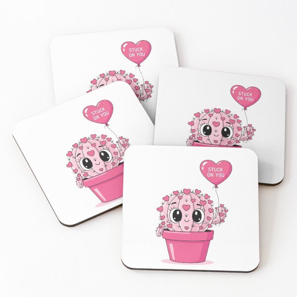 Item preview, Stuck On You Cute Cactus Valentine designed and sold by Brielprints.