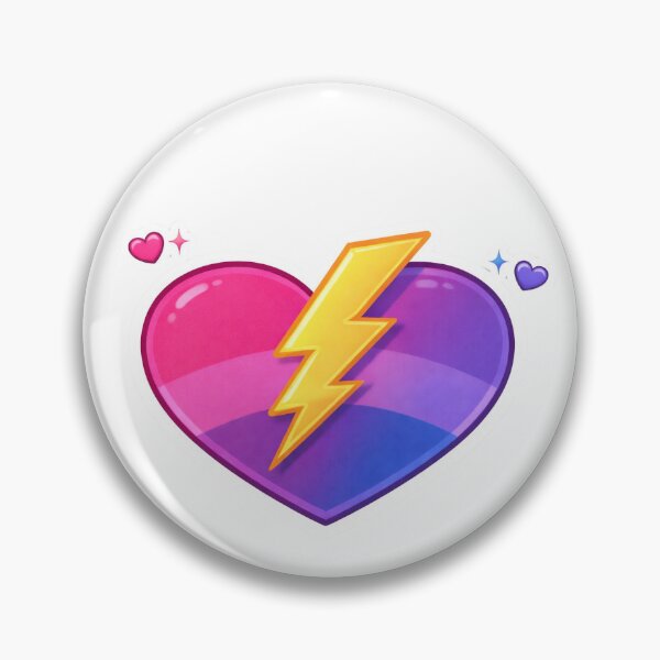 Item preview, Bisexual Lightning Heart – Bi Pride Power Sticker designed and sold by MPForet.