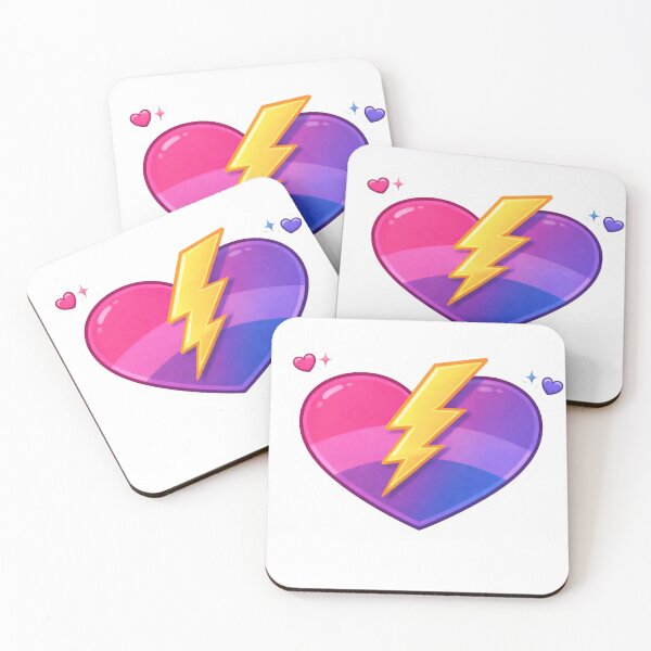 Item preview, Bisexual Lightning Heart – Bi Pride Power Sticker designed and sold by MPForet.