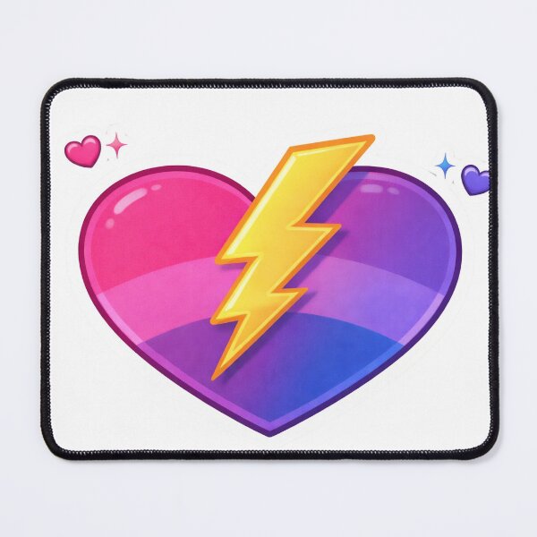 Item preview, Bisexual Lightning Heart – Bi Pride Power Sticker designed and sold by MPForet.