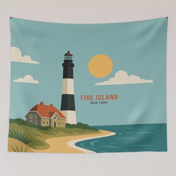 Item preview, Fire Island Travel Poster designed and sold by rogue-design.