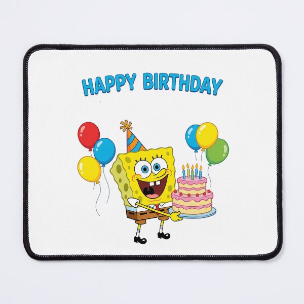 Item preview, Happy birthday , adorable cute sponge bob with birthday cake designed and sold by nicnacc.