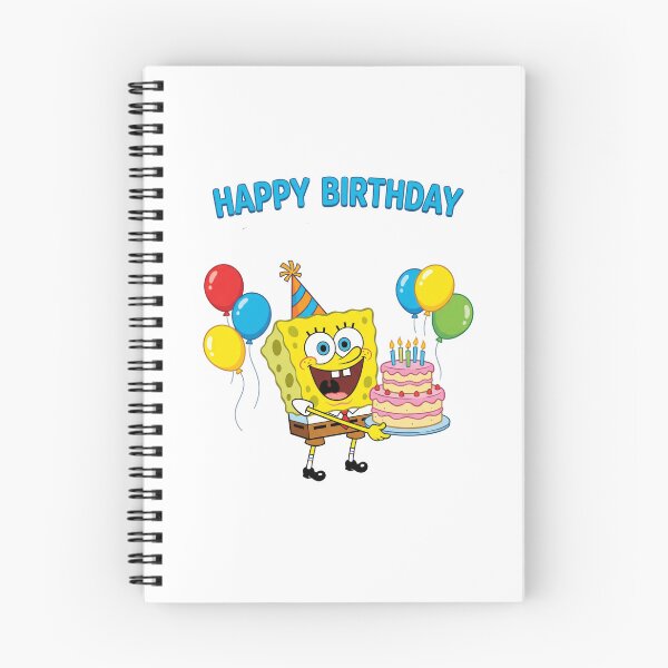 Item preview, Happy birthday , adorable cute sponge bob  with birthday cake  designed and sold by nicnacc.