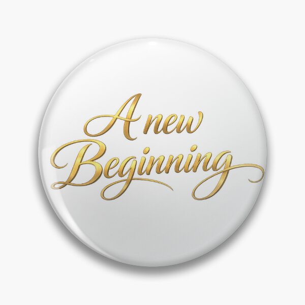 Item preview, A New Beginning Gold Calligraphy Quote Art designed and sold by freackly.