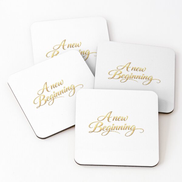Item preview,  A New Beginning Gold Calligraphy Quote Art designed and sold by freackly.