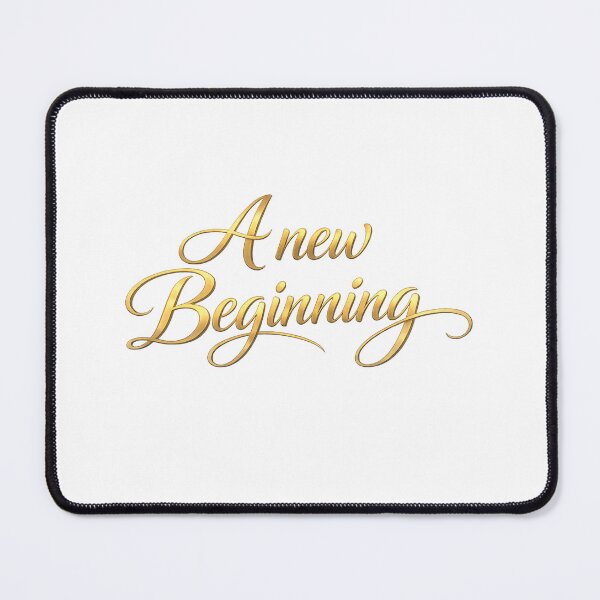 Item preview, A New Beginning Gold Calligraphy Quote Art designed and sold by freackly.