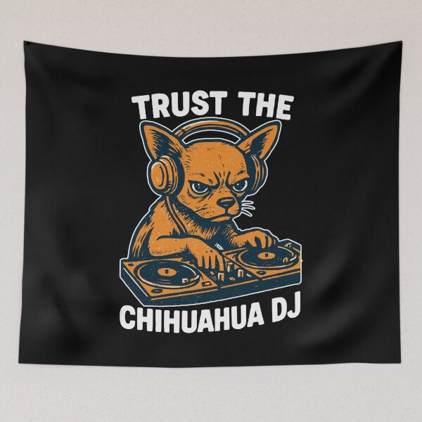 Item preview, Chihuahua DJ Retro Turntables Headphones Gift designed and sold by Pineapple-Tree.