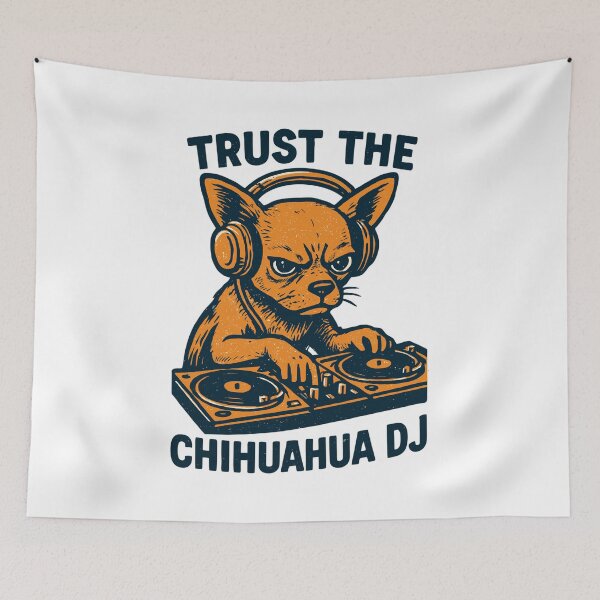 Item preview, Chihuahua DJ Retro Turntables Headphones Gift designed and sold by Pineapple-Tree.