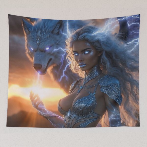 Item preview, Queen of Lightning - Elemental Queens of 2026 designed and sold by SunsetAngelsAI.