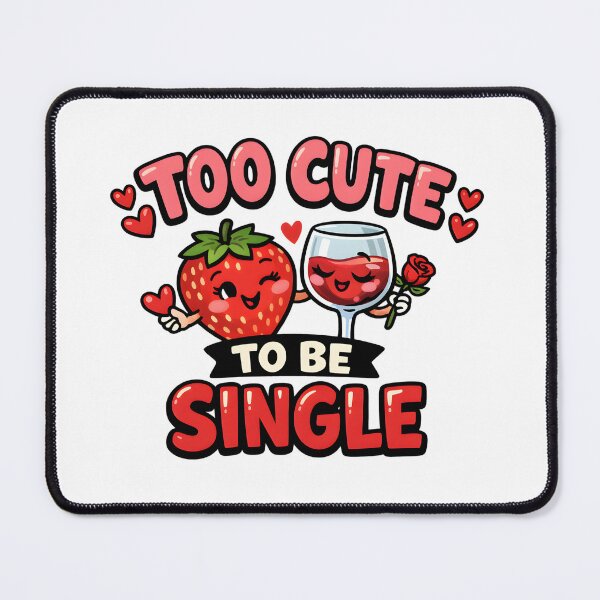 Item preview, Too Cute To Be Single Strawberry Wine Valentine designed and sold by Mr Lee.