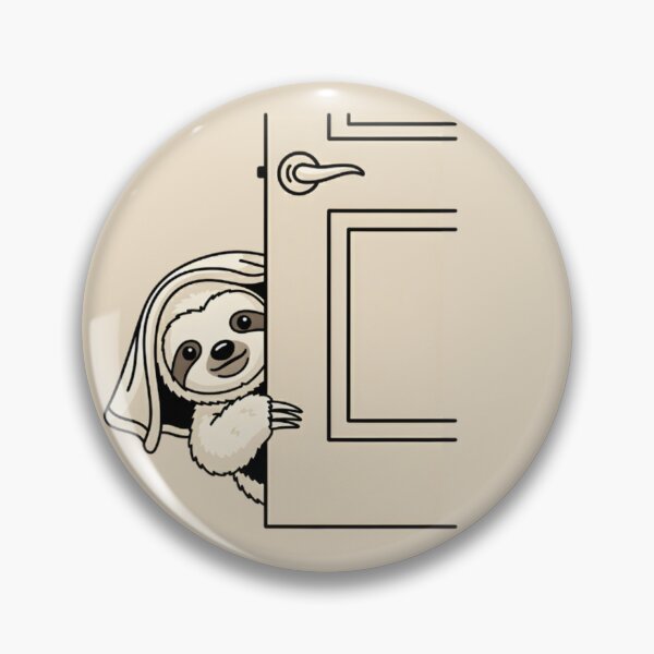 Item preview, Cute Sloth Peeking From Door Illustration designed and sold by aaljone007.