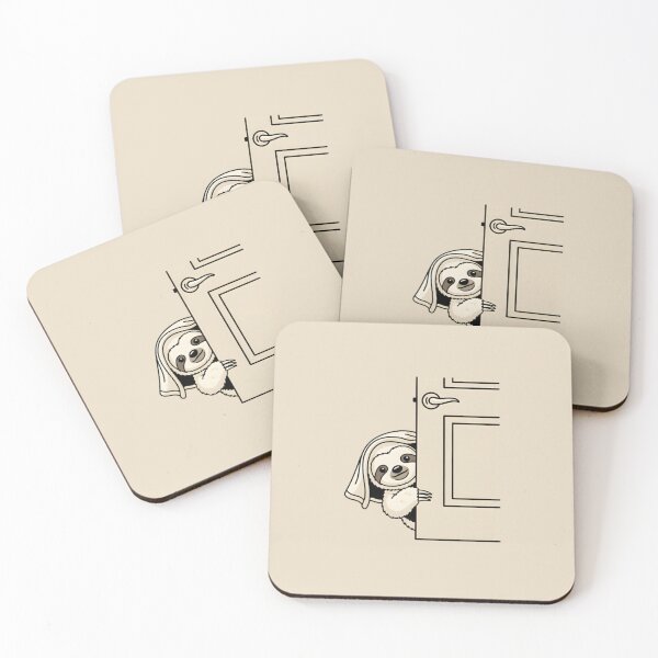 Item preview, Cute Sloth Peeking From Door Illustration designed and sold by aaljone007.