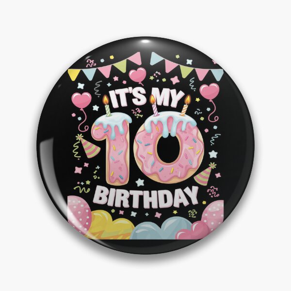 Item preview, It's My 10th Birthday Doughnut Happy 10 Years Old Girl Kids  designed and sold by DigitaldeligArt.