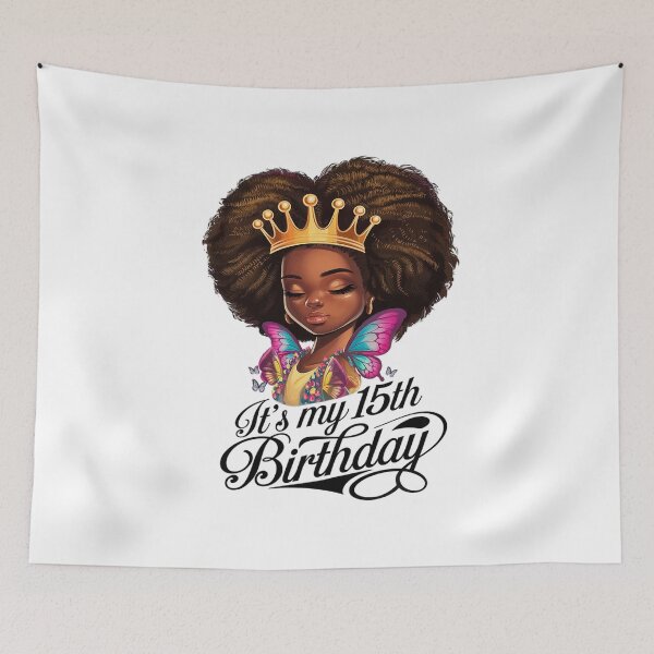 Item preview, 15 Years Old Black Melanin Women Girl It's My 15th Birthday  designed and sold by MarkLeedsArt.