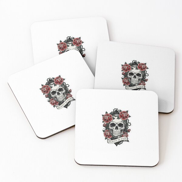 Item preview, Dark Gothic Skull & Roses Sticker – Beauty in Pain designed and sold by Rohitraj6200.