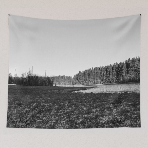 Item preview, Nearly frozen Ahvenlammi. Seitseminen 2025 bw designed and sold by Jouko Lehto Photography.