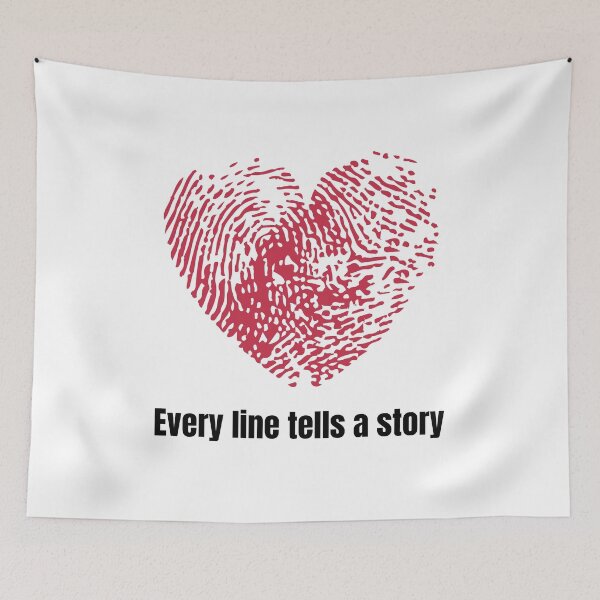 Item preview, Every Line Tells a Story – Fingerprint Heart Minimal Art designed and sold by JustFunnyStuff.