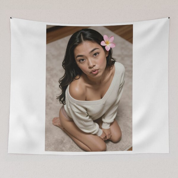 Item preview, Shanti woman sweater flower rug pose designed and sold by CathryneDelamort.