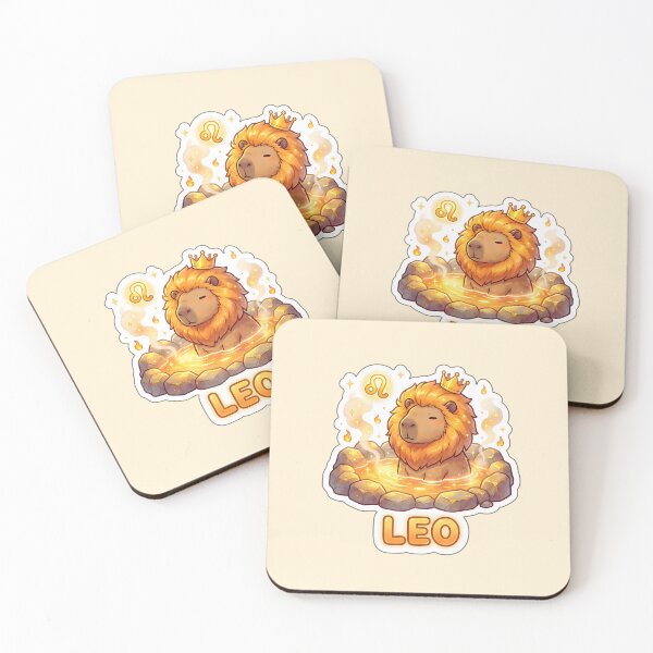 Item preview, Zodiac Capybara Leo – Royal Lion Onsen Cute Zodiac Sticker designed and sold by Nuist25.