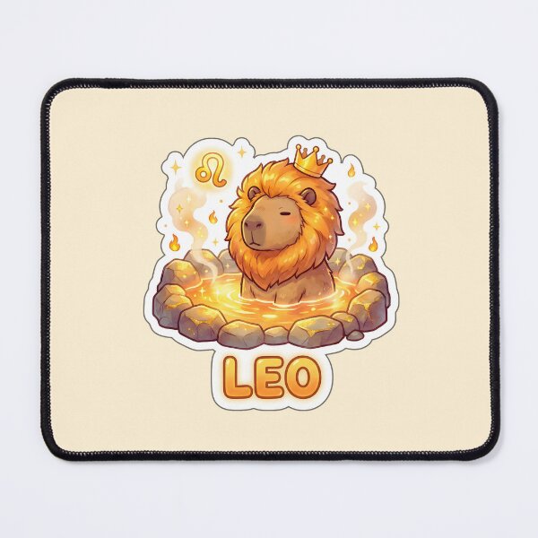 Item preview, Zodiac Capybara Leo – Royal Lion Onsen Cute Zodiac Sticker designed and sold by Nuist25.