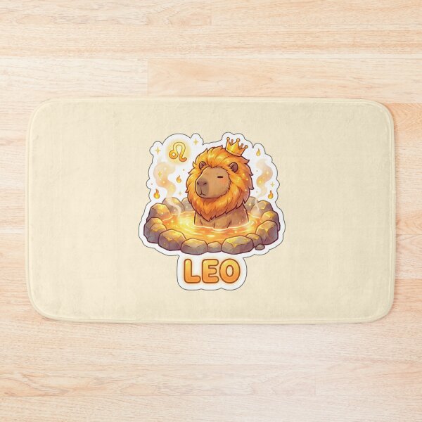 Item preview, Zodiac Capybara Leo – Royal Lion Onsen Cute Zodiac Sticker designed and sold by Nuist25.