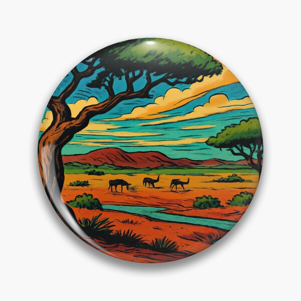 Item preview, Botswana landscape | Comics style - Cartoon designed and sold by ComicsFactory.