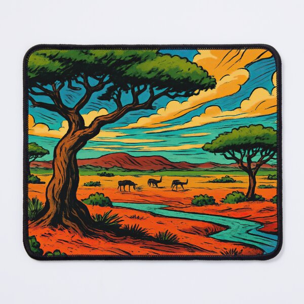 Item preview, Botswana landscape | Comics style - Cartoon designed and sold by ComicsFactory.