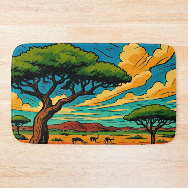 Item preview, Botswana landscape | Comics style - Cartoon designed and sold by ComicsFactory.