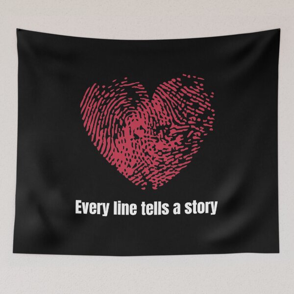 Item preview, Every Line Tells a Story – Fingerprint Heart Minimal Art designed and sold by JustFunnyStuff.