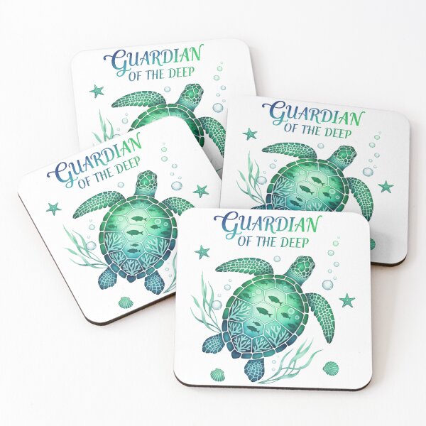Item preview,  Green Sea Turtle Guardian of the Deep with Underwater Elements designed and sold by zoughlal.