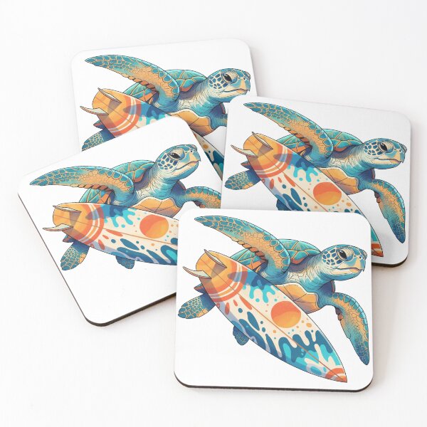 Item preview,  Sea Turtle Riding Colorful Sunset Surfboard designed and sold by zoughlal.