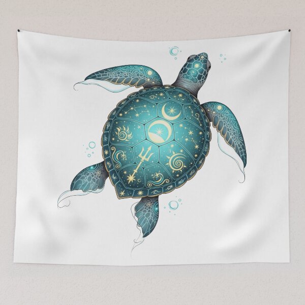 Item preview,  Mystical Sea Turtle with Celestial Symbols and Constellations designed and sold by zoughlal.