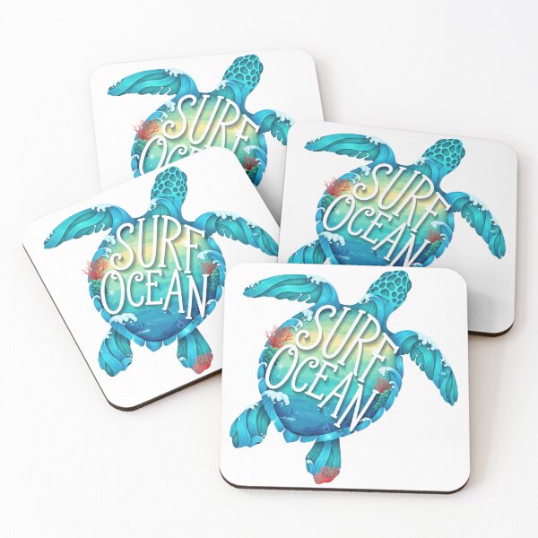 Item preview,  Sea Turtle Integrated with "Surf Ocean" Text and Wave Design designed and sold by zoughlal.