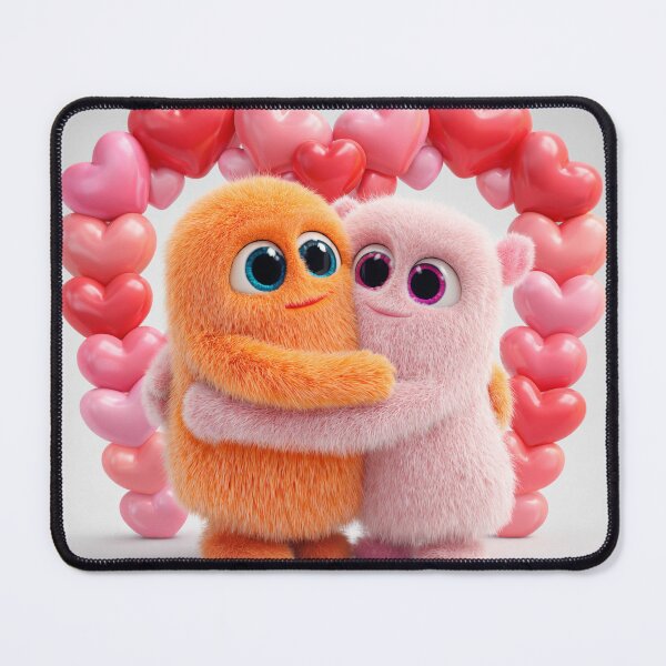 Item preview, Cute Monster Couple Hugging – Valentine’s Day Love Illustration designed and sold by Hakubiya.