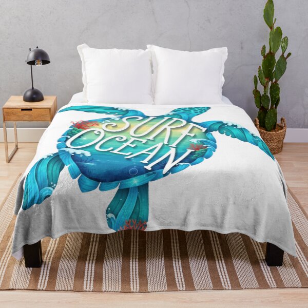 Item preview, Sea Turtle Integrated with "Surf Ocean" Text and Wave Design designed and sold by zoughlal.