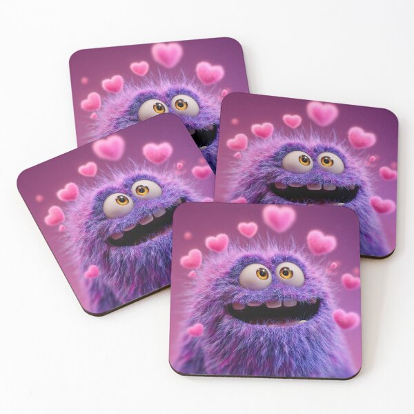 Item preview, Cute Purple Monster in Love – Valentine’s Day Illustration designed and sold by Hakubiya.