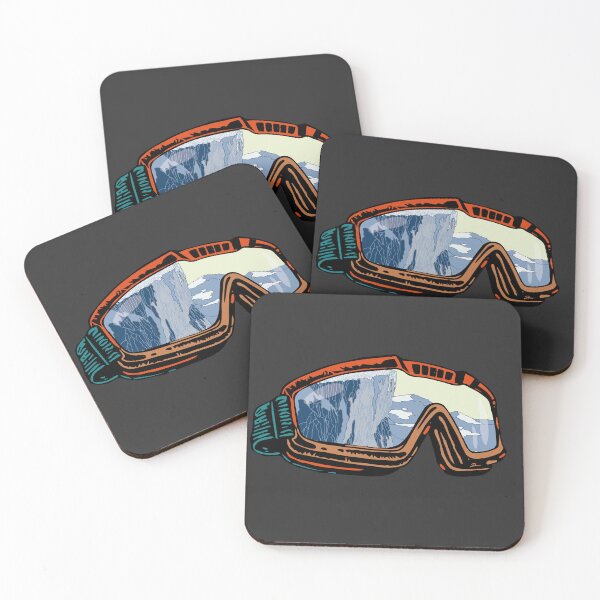 Item preview, Ski Goggles with Mountain Reflection | Aesthetic Winter Sport Line Art designed and sold by SKETCHYANDGRAPHIC.