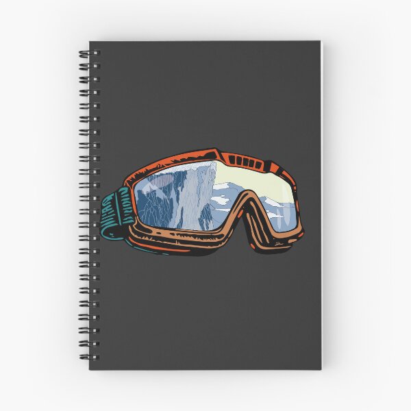 Item preview, Ski Goggles with Mountain Reflection | Aesthetic Winter Sport Line Art designed and sold by SKETCHYANDGRAPHIC.