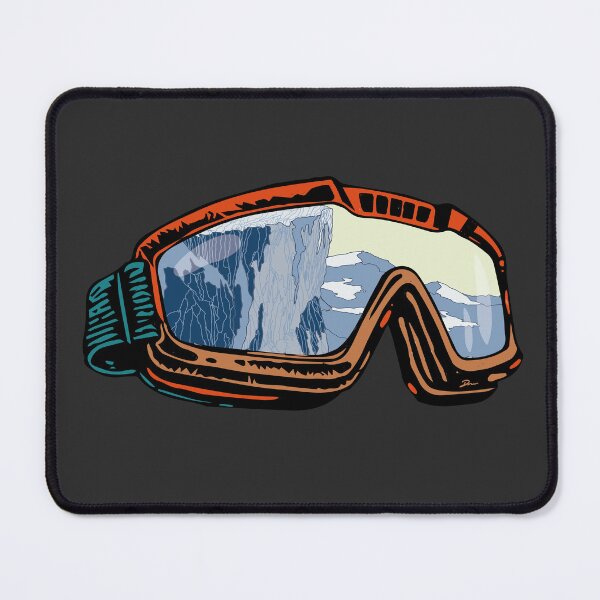 Item preview, Ski Goggles with Mountain Reflection | Aesthetic Winter Sport Line Art designed and sold by SKETCHYANDGRAPHIC.