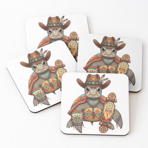 Item preview,  Western Wanderer - Cowboy Sea Turtle with Skateboard Art designed and sold by zoughlal.