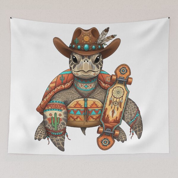 Item preview,  Western Wanderer - Cowboy Sea Turtle with Skateboard Art designed and sold by zoughlal.