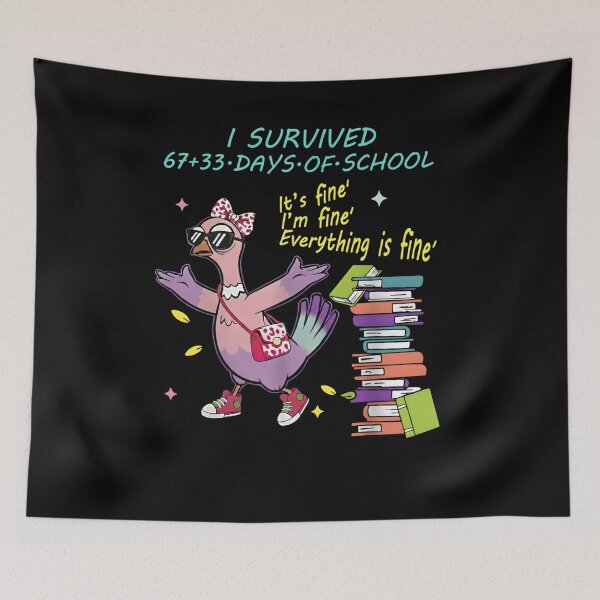 Item preview,  I Survived 67 33 Days of School Six Seven Teachers Kids Fuuny Pigeon designed and sold by ArtFunDib.