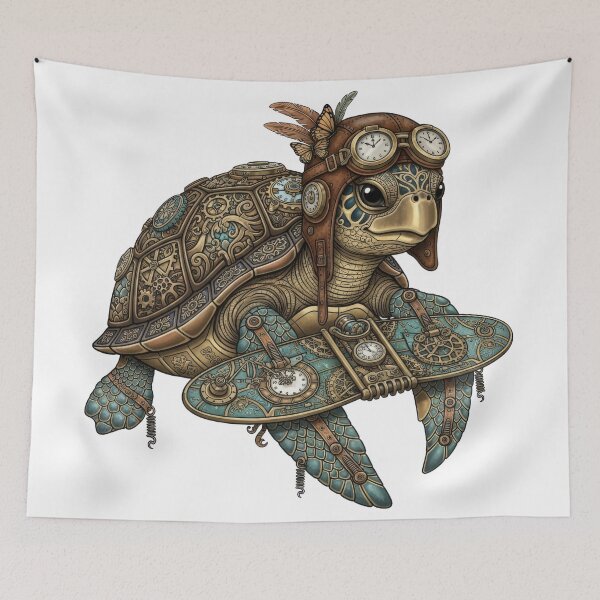 Item preview,  Time Traveler - Steampunk Sea Turtle with Goggles Art designed and sold by zoughlal.
